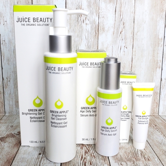 Juice Beauty GREEN APPLE Age Defy Serum, Brightening Cleanser, Exfoliating Mask - Picture 1 of 8